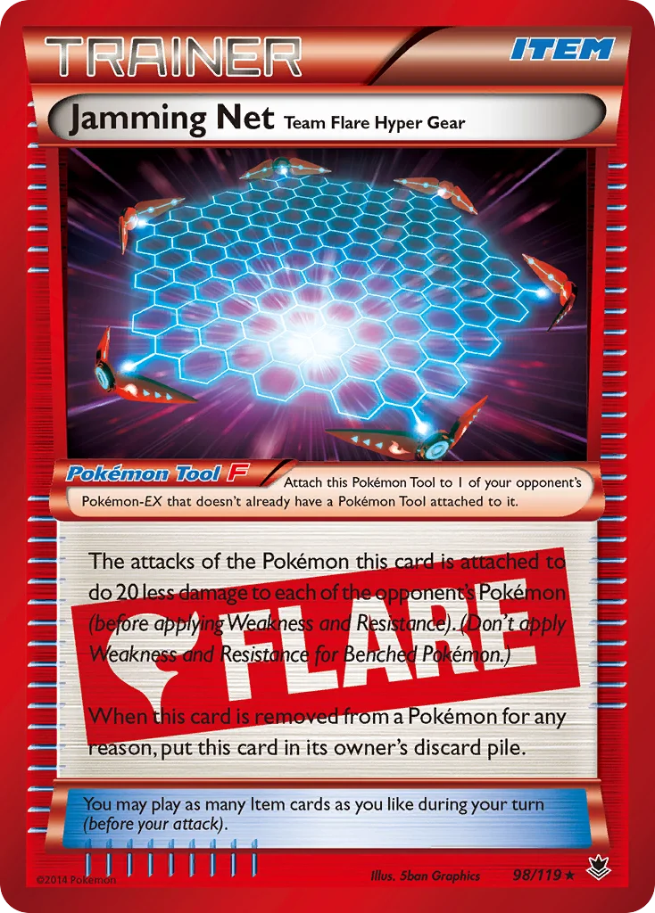 Jamming Net Team Flare Hyper Gear Pokemon card