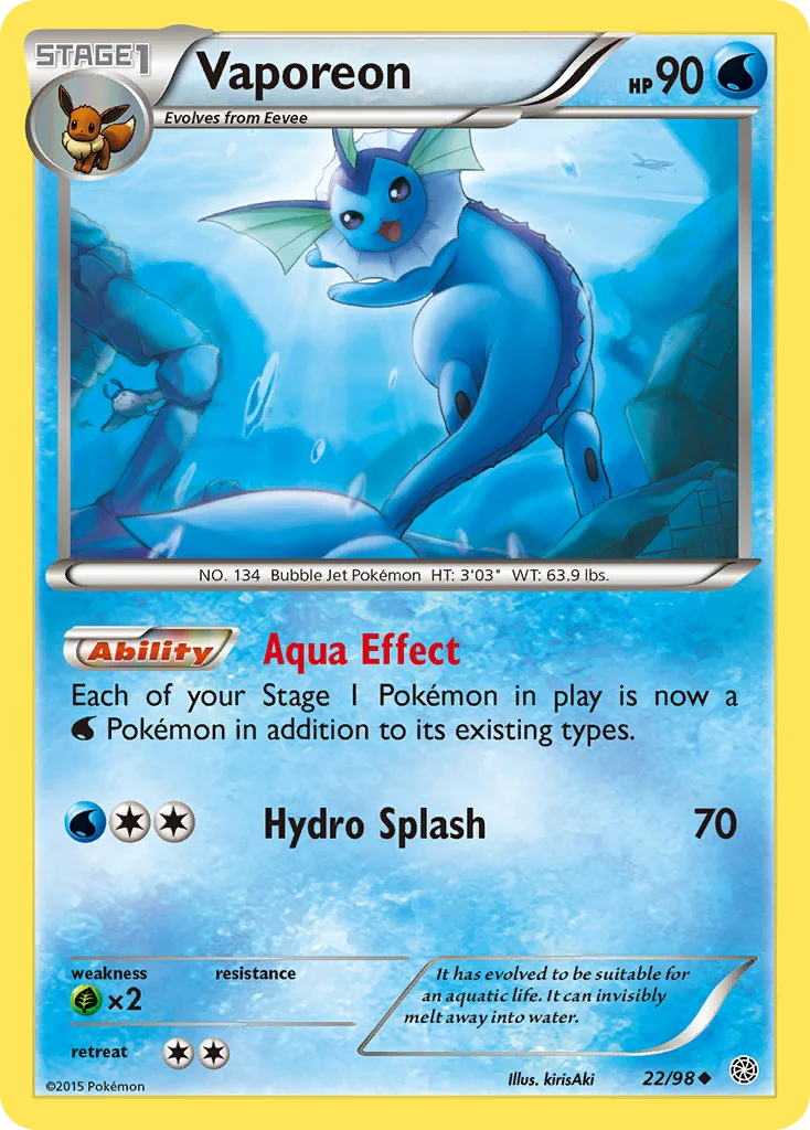 Vaporeon Pokemon card