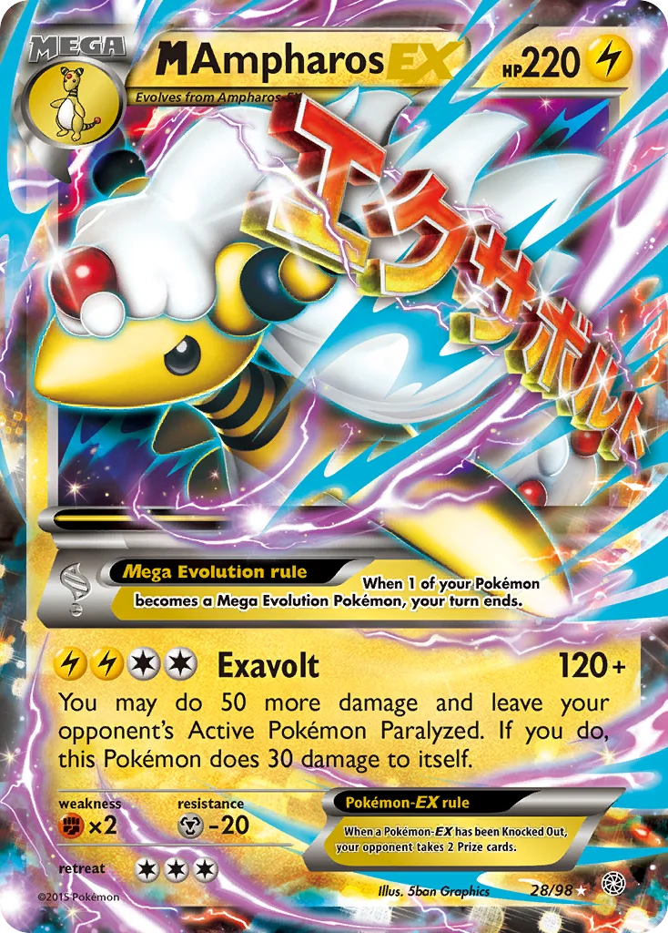 M Ampharos-EX Pokemon card