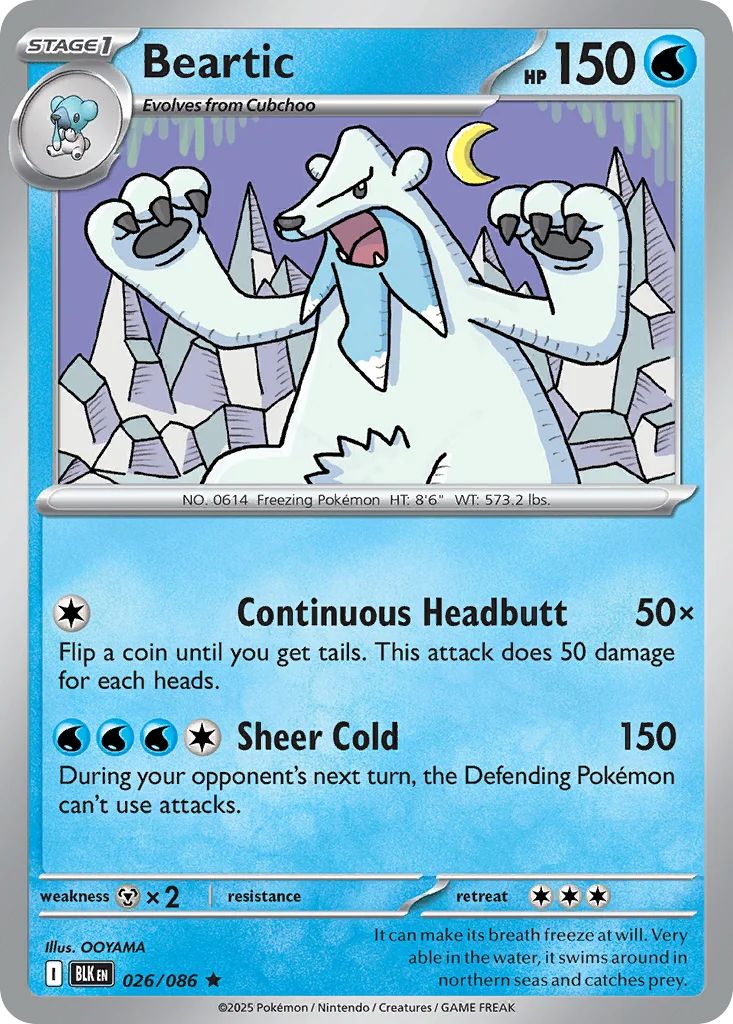 Beartic Pokemon card