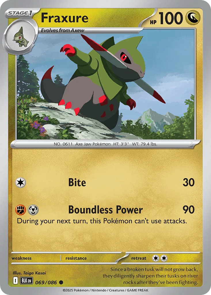 Fraxure Pokemon card