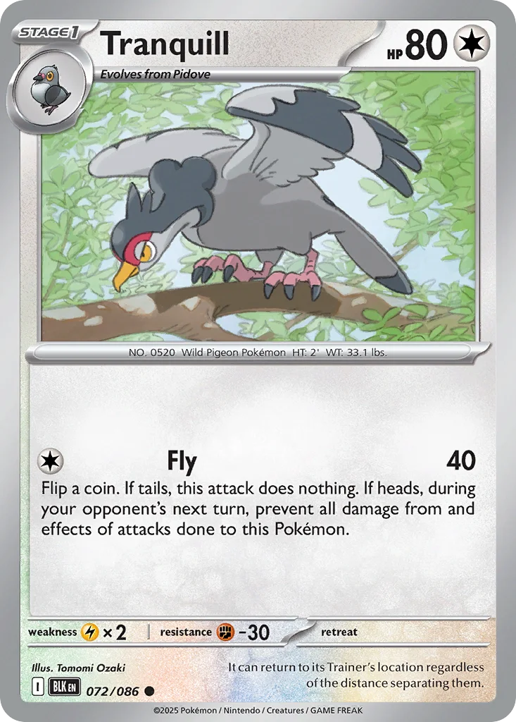 Tranquill Pokemon card